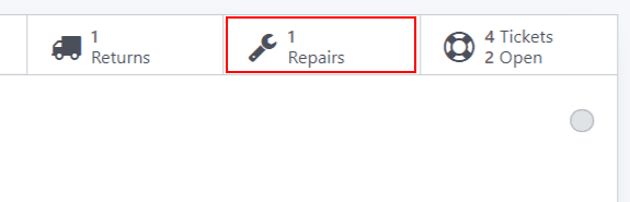 Weergave van een slimme knop met de nadruk op de knop Reparaties.