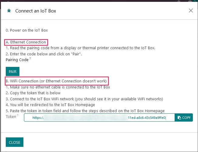 Verbindingsstappen voor een bedrade of WiFi-verbinding.