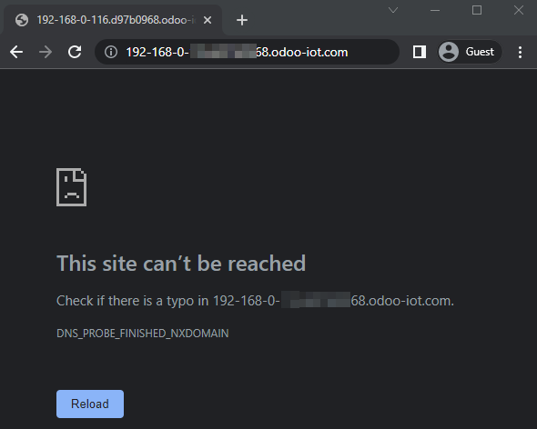 DNS-probleem in de Chrome-browser op Windows 10.