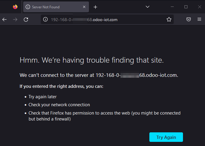 DNS-probleem met Firefox-browser op Windows 10.
