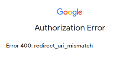 Fout 400 Redirect URI Mismatch.