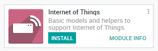 De Internet of Things (IoT) app op de Odoo database.
