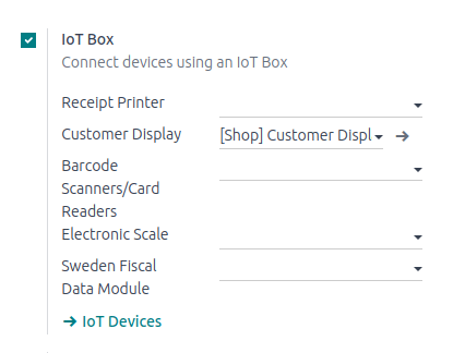 De aangesloten apparaten configureren in de POS-toepassing.