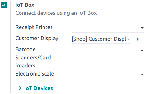 iot-instelling om een klantendisplay aan te sluiten