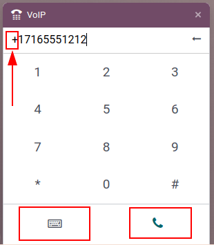 De VoIP-telefoonwidget gebruiken om te bellen.