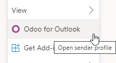 Odoo voor Outlook invoegtoets