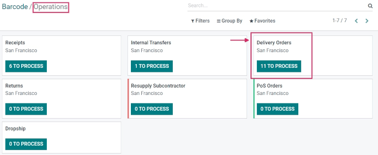 Operations overview page in Barcode app dashboard.
