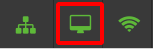 Het "scherm" pictogram op het Point of Sale display geeft de verbindingsstatus met het scherm.