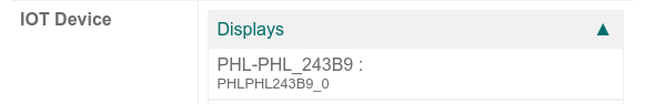 Een voorbeeld van een schermnaam op de startpagina van de IoT Box.