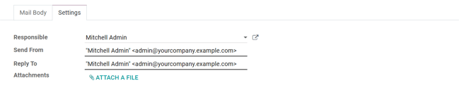 Weergave van het tabblad Instellingen in Odoo's E-mailmarketing app, zonder de instellingen geactiveerd.
