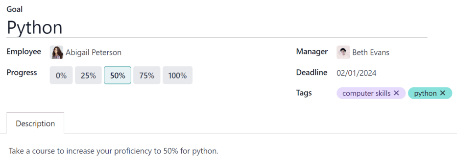 A completed goal created for learning Python.