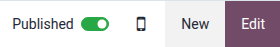 Unpublished/Published toggle