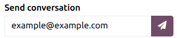 The send conversation button at the bottom of the info panel.