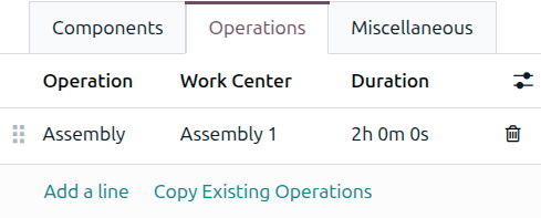 Click Copy Existing Operations to duplicate operations.