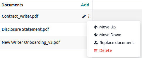 Document envelope with two documents