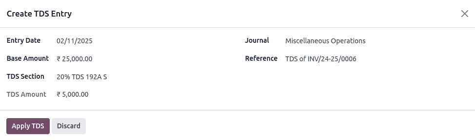 TDS application