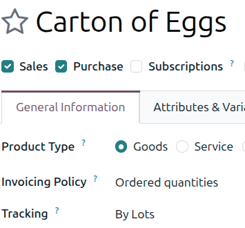 Enable tracking by lot.