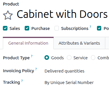 Enable tracking by serial number.